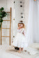 Amelie Girl Dress In White with Long Lace Sleeves