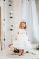 Amelie Girl Dress In White with Long Lace Sleeves