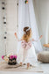 Amelie Girl Dress In White with Long Lace Sleeves