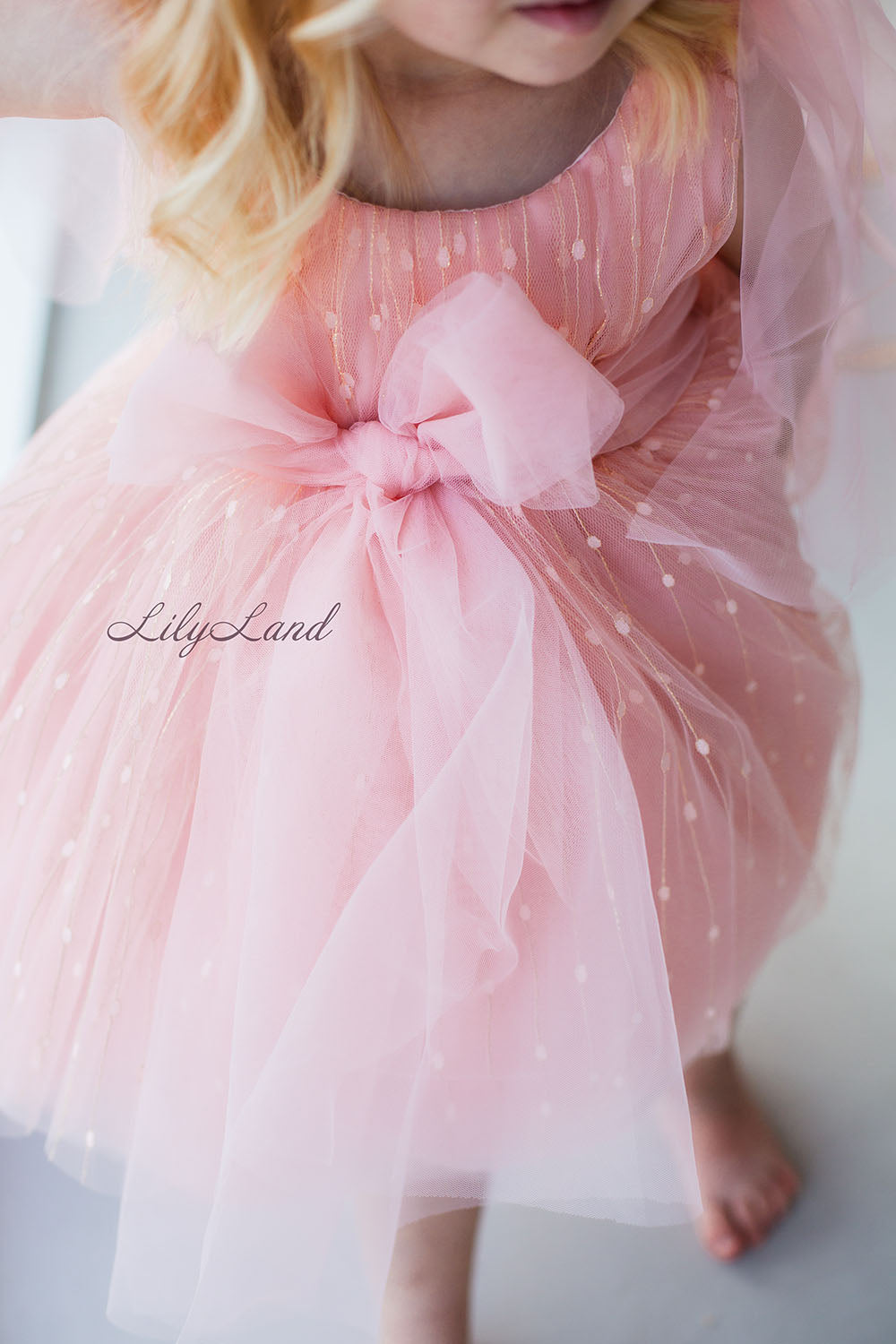 Frida Tulle Girl Baby Dress in Light Pink