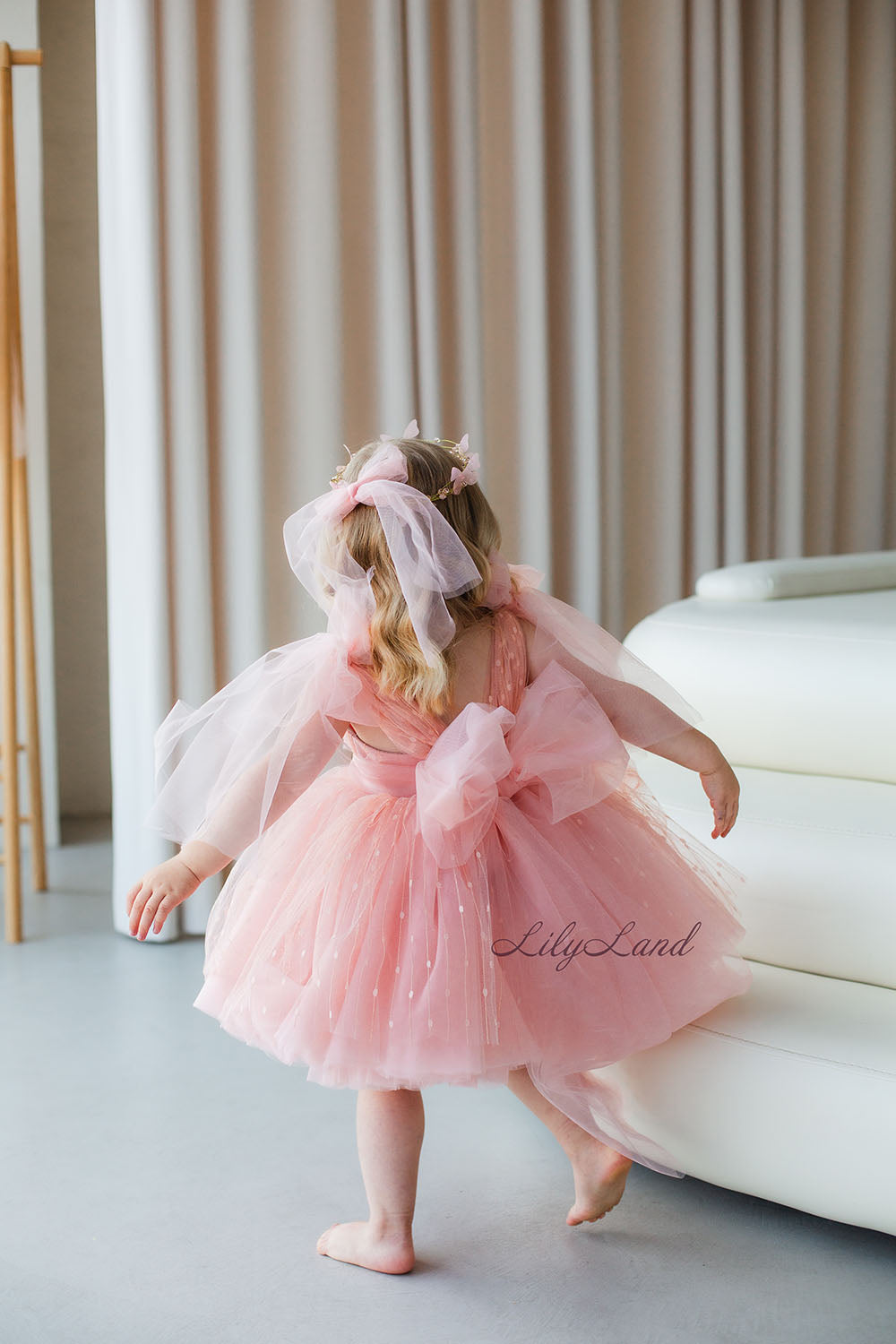 Frida Tulle Girl Baby Dress in Light Pink