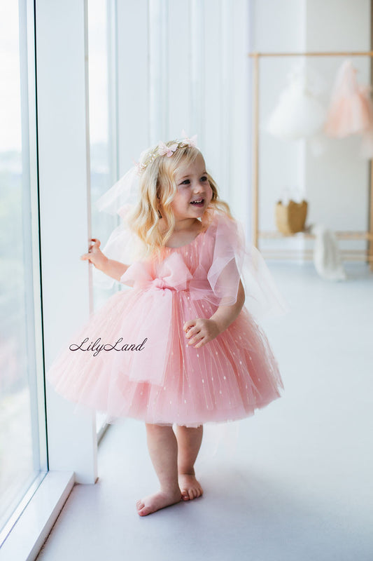 Frida Tulle Girl Baby Dress in Light Pink