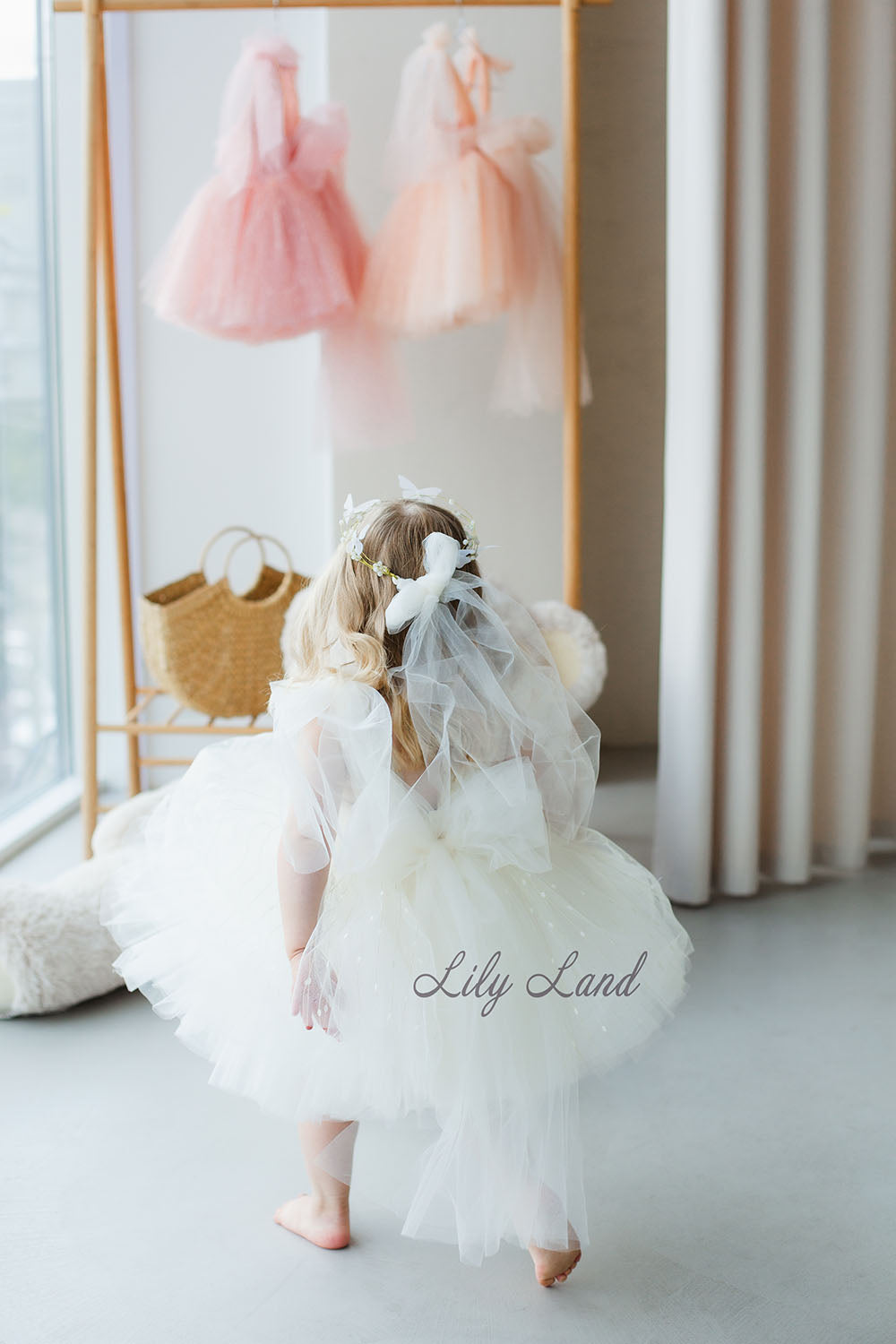 Frida Tulle Girl Baby Dress in Ivory