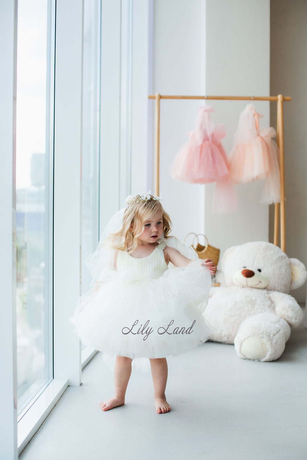 Frida Tulle Girl Baby Dress in Ivory