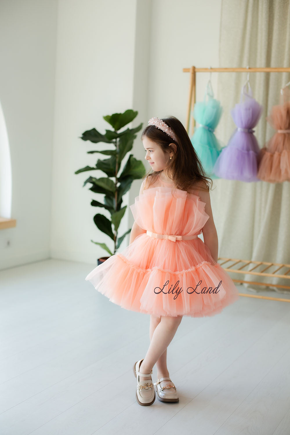 Barbie Tutu Girl Dress in Peach