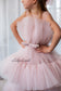 Barbie Tutu Girl Dress in Blush Pink with Train