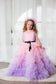 Kayla Long Girl Dress in Lavender Pink Ombre