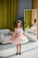 Margaret Girl Dress with Sequins in Blush Pink