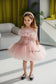 Margaret Girl Dress with Sequins in Blush Pink