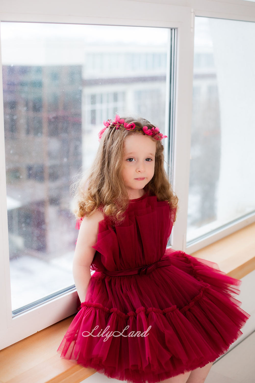 Barbie Tutu Girl Dress in Burgundy