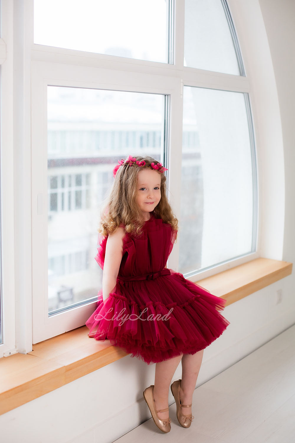 Barbie Tutu Girl Dress in Burgundy