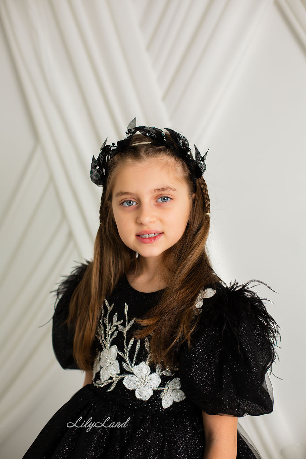 Daphne Sparkling Girl Dress in Black