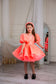 Nora Girl Dress with Glitter and Lace in Neon Orange