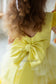 Ursula Girl Dress with Feather Sleeves In Yellow Ombre