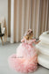 Rosa Girl Dress in Peach Ombre with Long Train