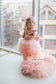 Rosa Girl Dress in Peach Ombre with Long Train