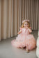 Rosa Girl Dress in Peach Ombre with Long Train