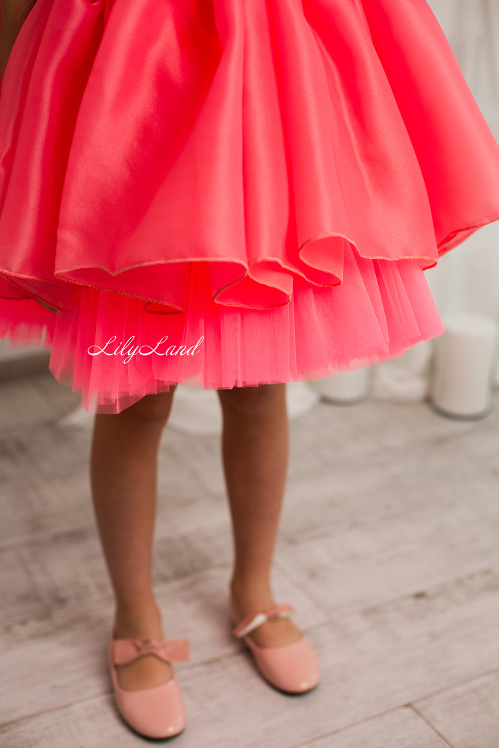 Becky Tutu Girl Dress in Bright Pink Color