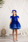 Natalie Sparkling Tutu Girl Dres with Feather Sleeves in Royal Electric Blue