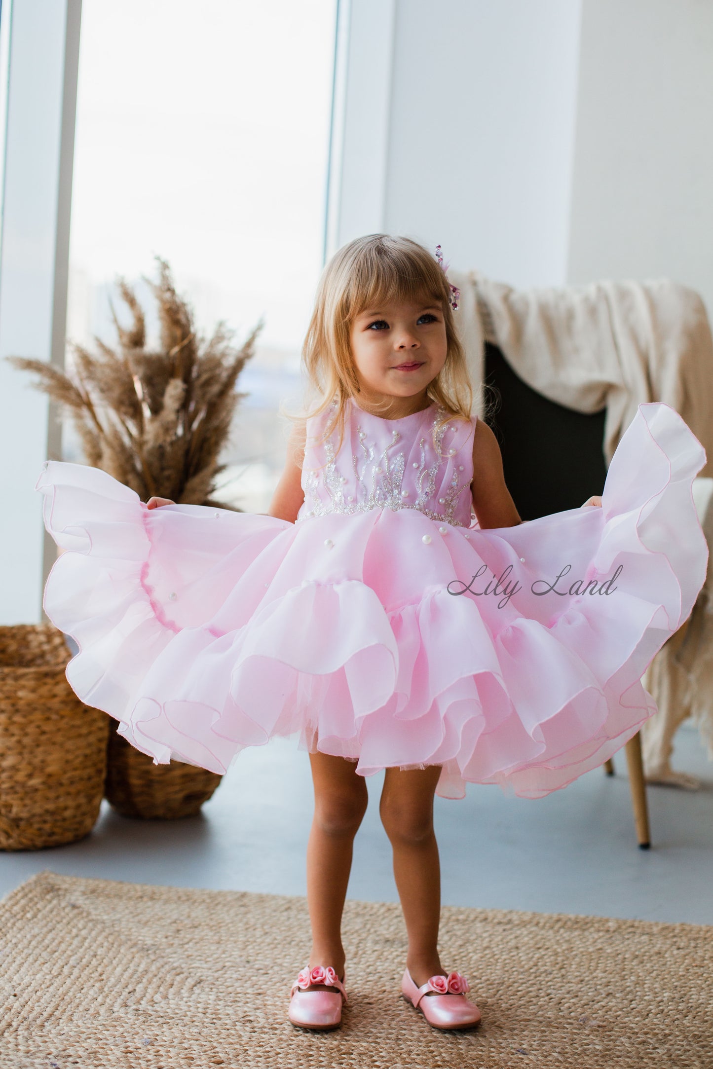 pink tutu puffy girl dress