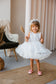 Lilu Puffy Girl Dress With Beads and Sequins in White