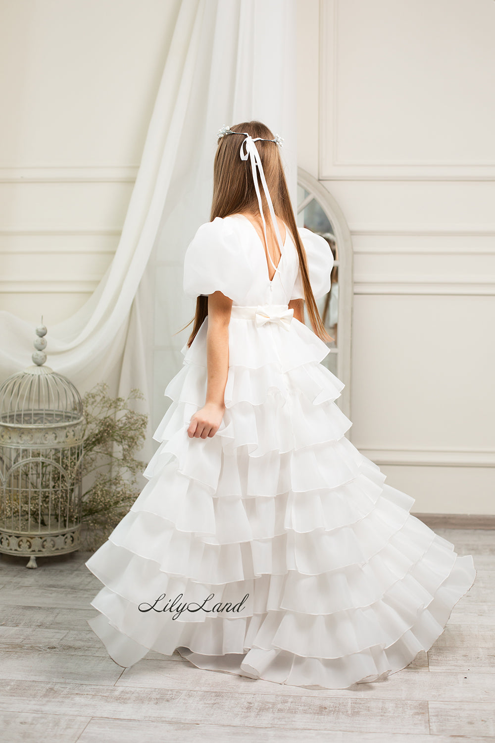 Julia Multilayered Girl Dress In Ivory