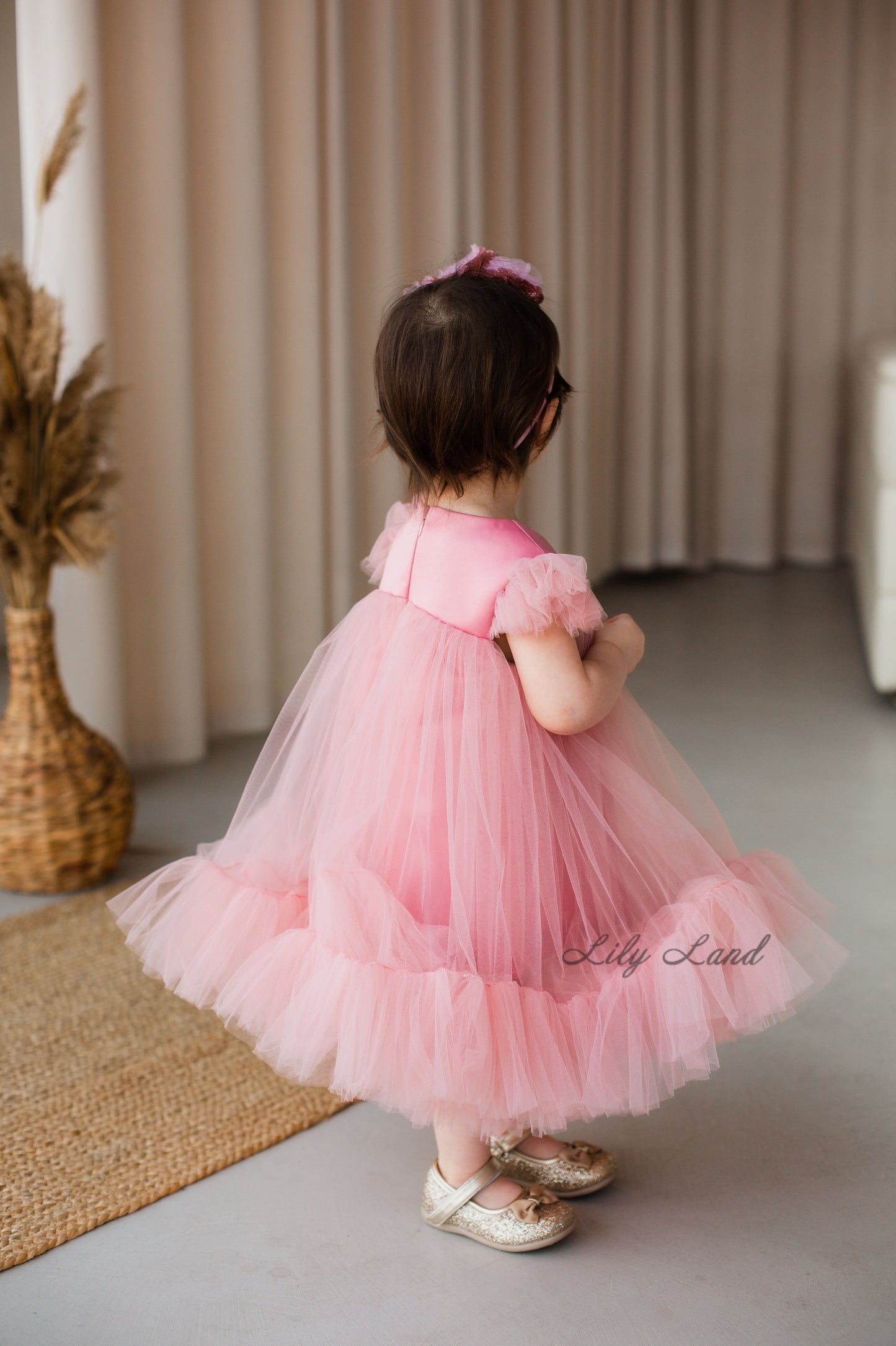 Belle Girl Tulle Dress in Tea Rose