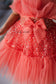 Margaret Girl Dress with Sequins in Coral