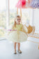 Bussie Tutu Girl Dress in Pastel Yellow with Colored Beads