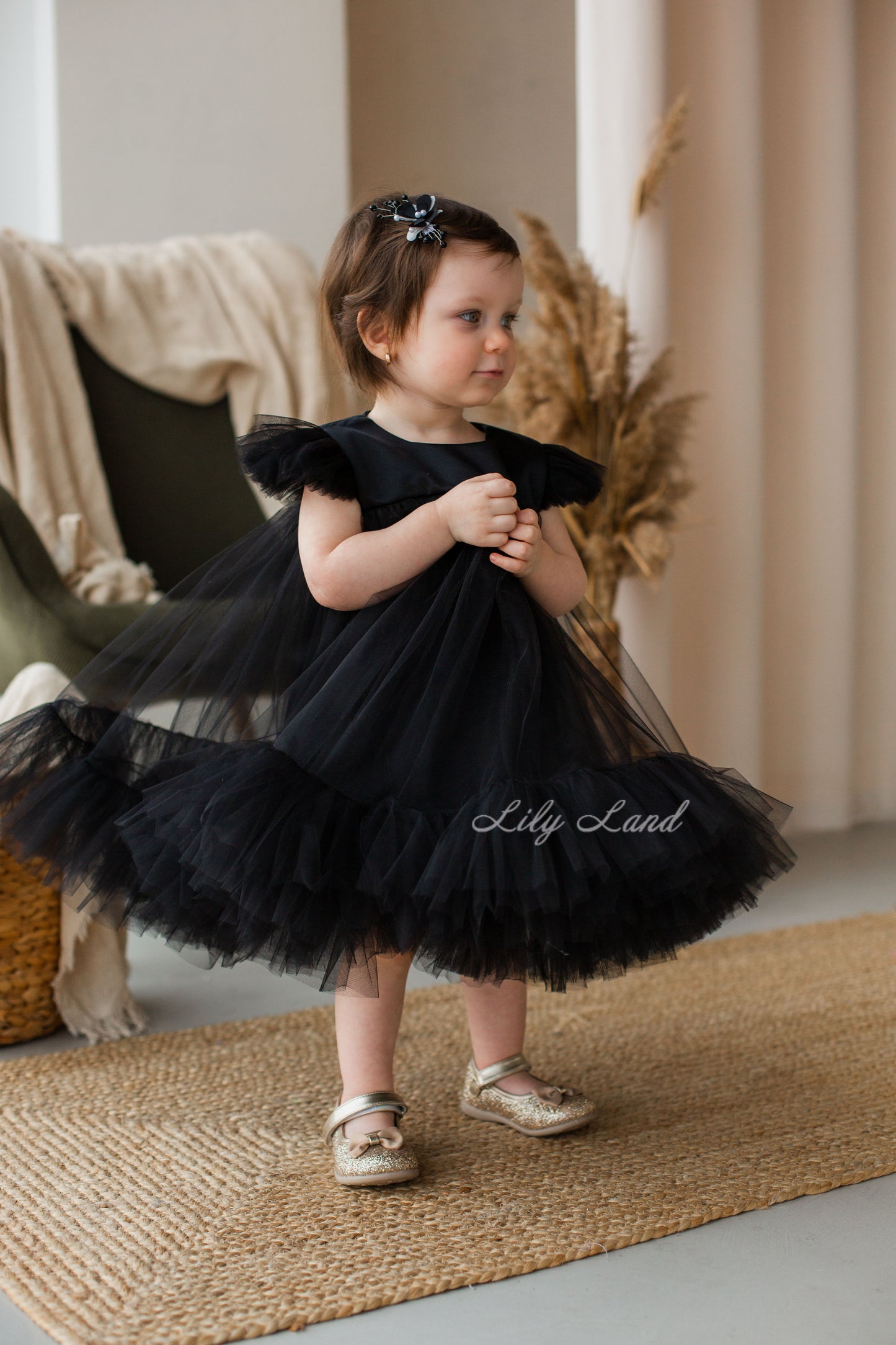 Belle Tulle Girl Dress in Black