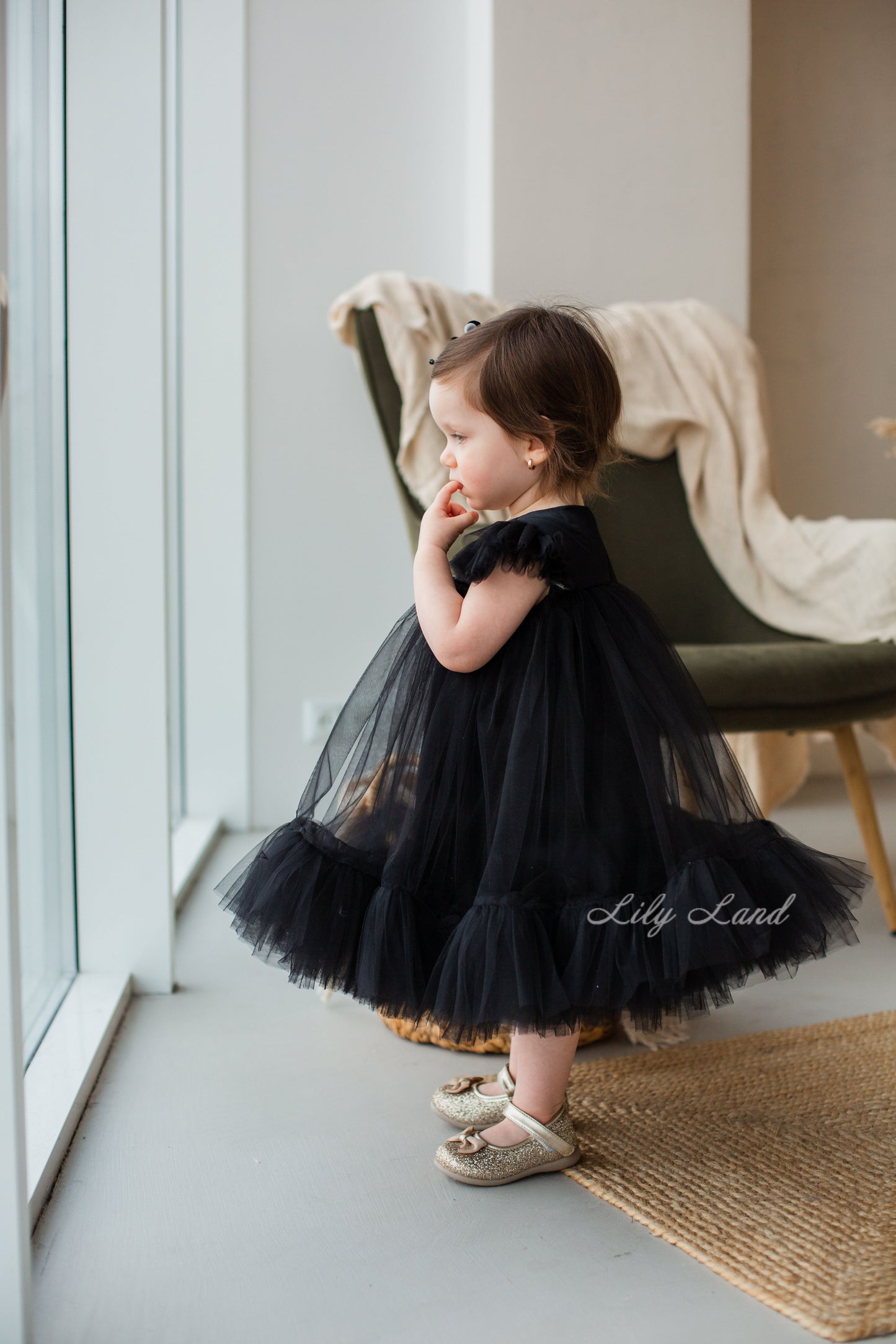 Belle Tulle Girl Dress in Black