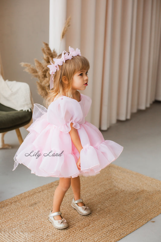 Marseille Puffy Girl Dress in Blush Pink