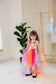 MyLittlePony Unicorn Girl Dress with Gold Sequins and Multicolored Bright Skirt