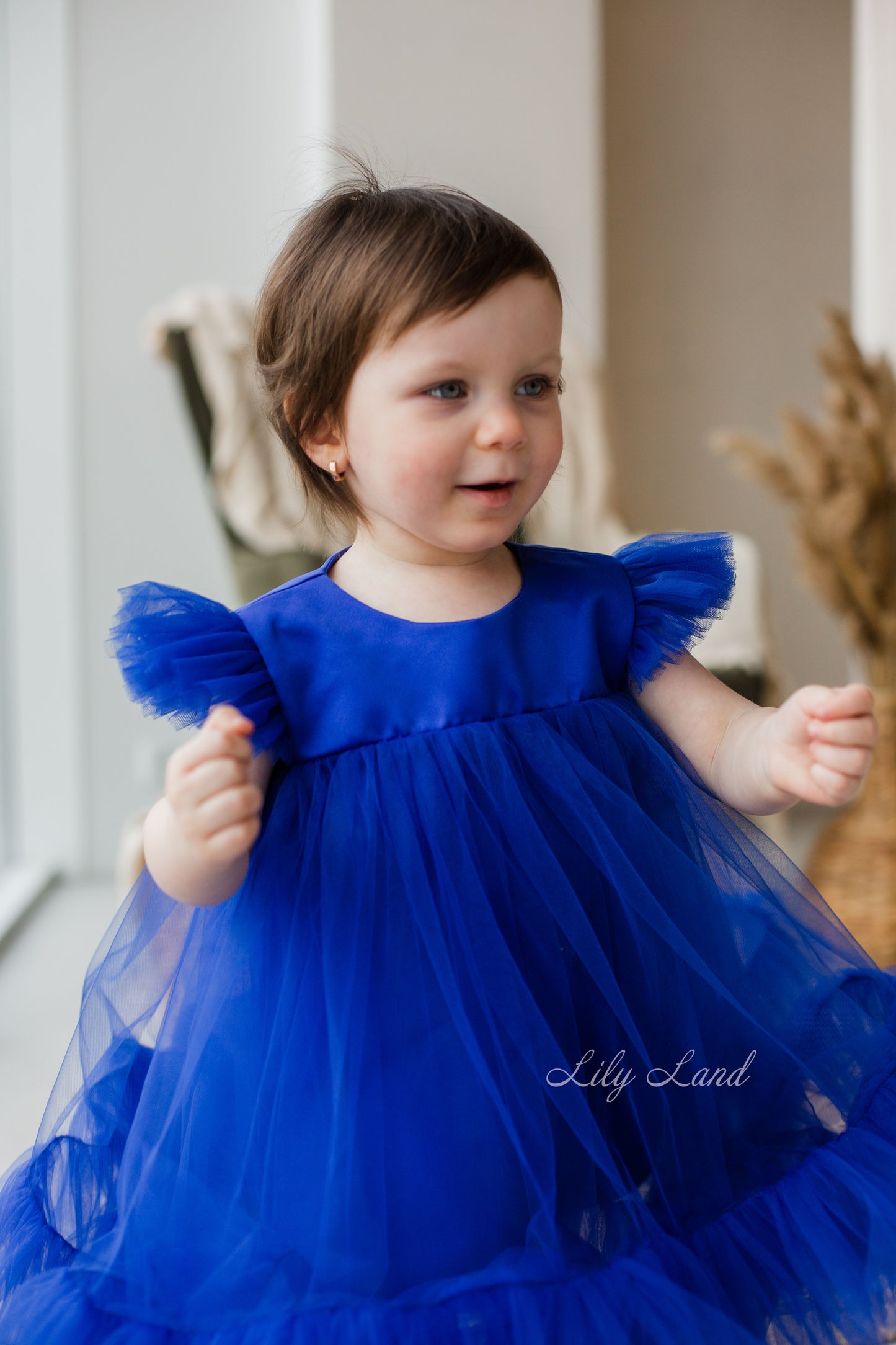 Belle Tulle Girl Dress in Royal Blue