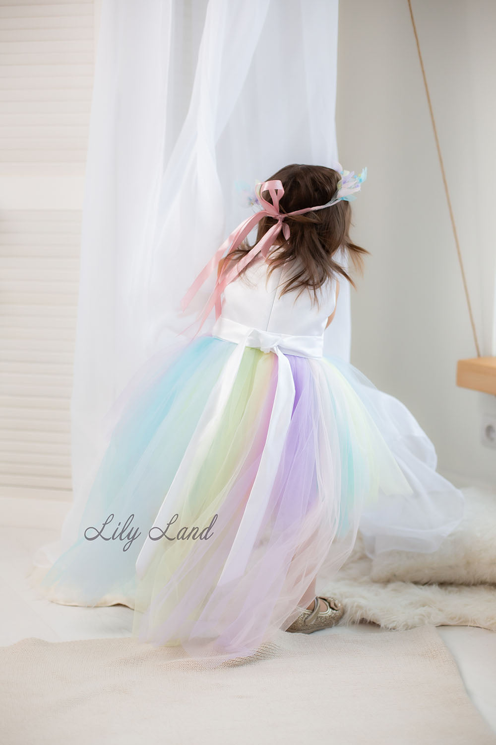 MyLittlePony Unicorn Girl Dress with Pastel Multicolored Skirt