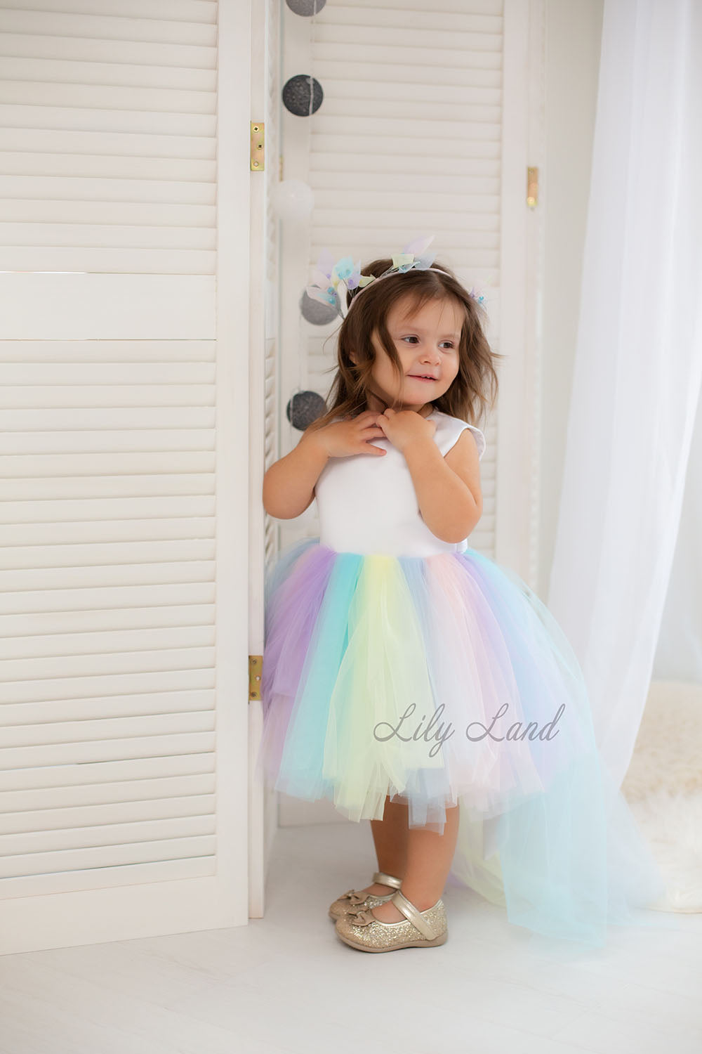 MyLittlePony Unicorn Girl Dress with Pastel Multicolored Skirt