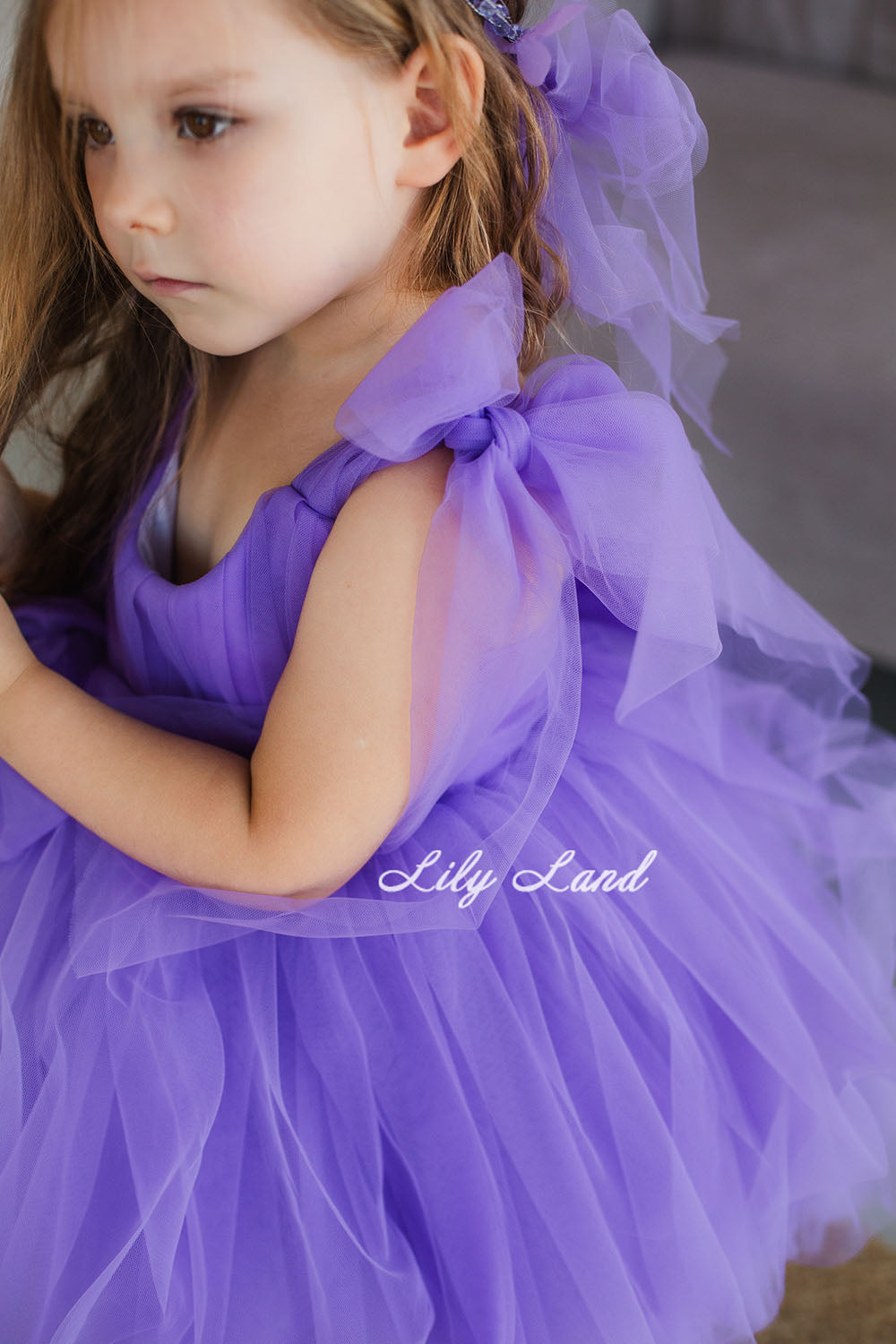 Frida Tulle Baby Girl Dress in Lavender