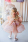 Bussie Tutu Girl Dress in Peach with Colored Beads