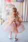 Bussie Tutu Girl Dress in Pastel Yellow with Colored Beads