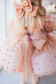 Bussie Tutu Girl Dress in Peach with Colored Beads