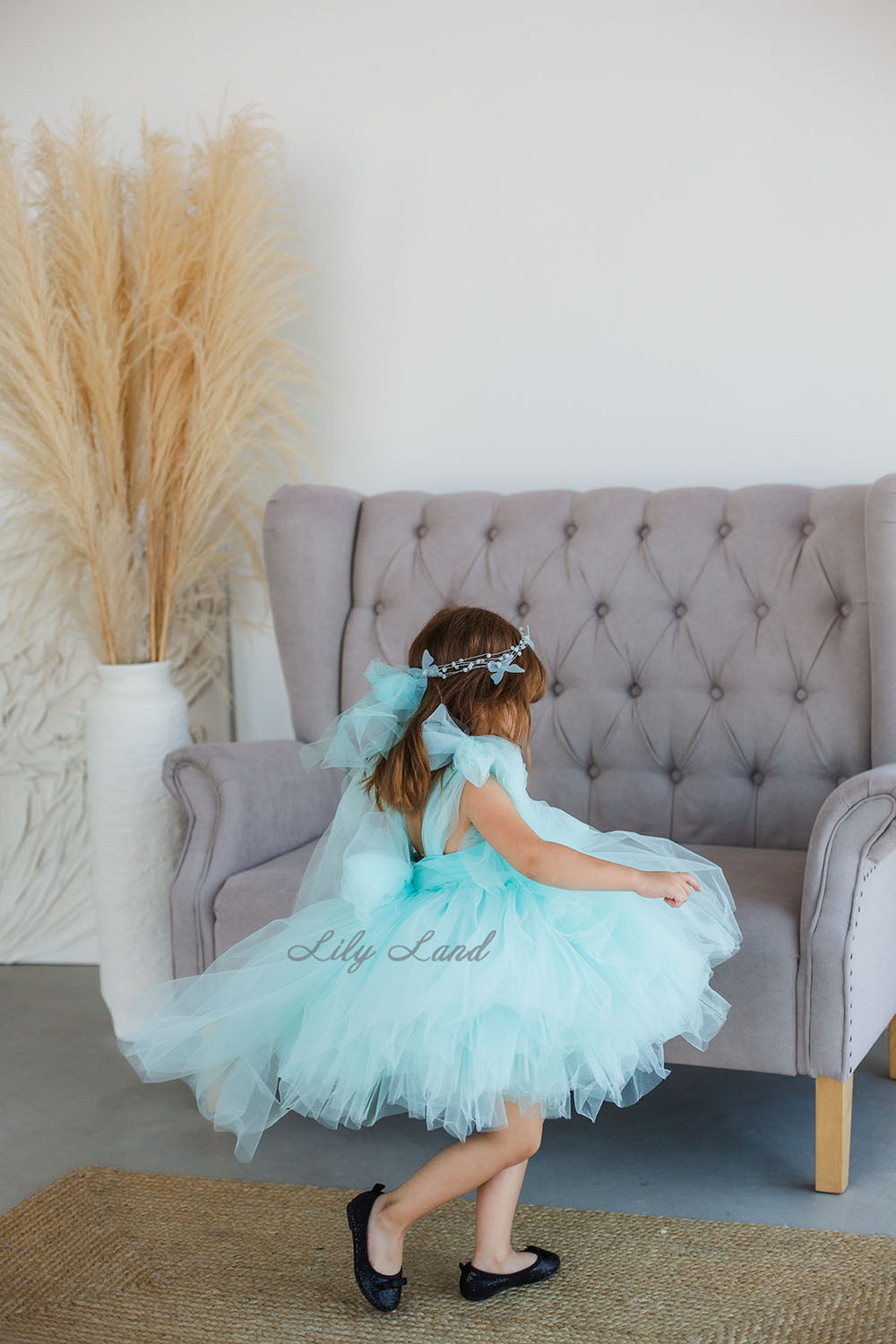 Frida Tulle Baby Girl Dress in Mint