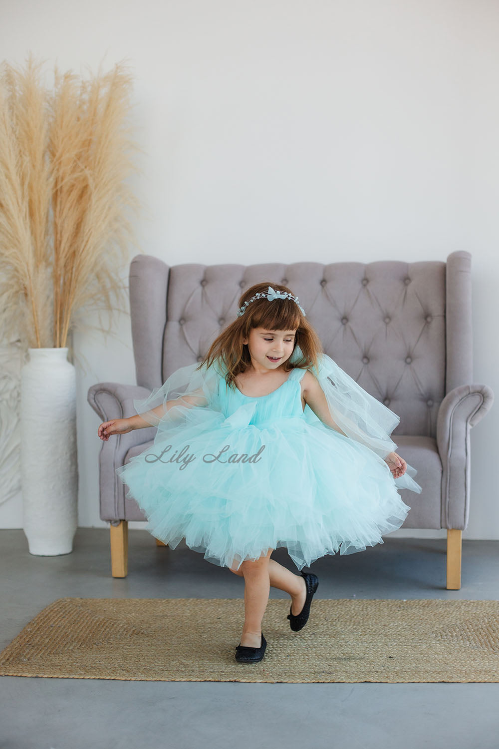 Frida Tulle Baby Girl Dress in Mint