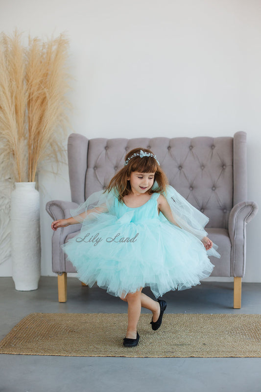 Frida Tulle Baby Girl Dress in Mint