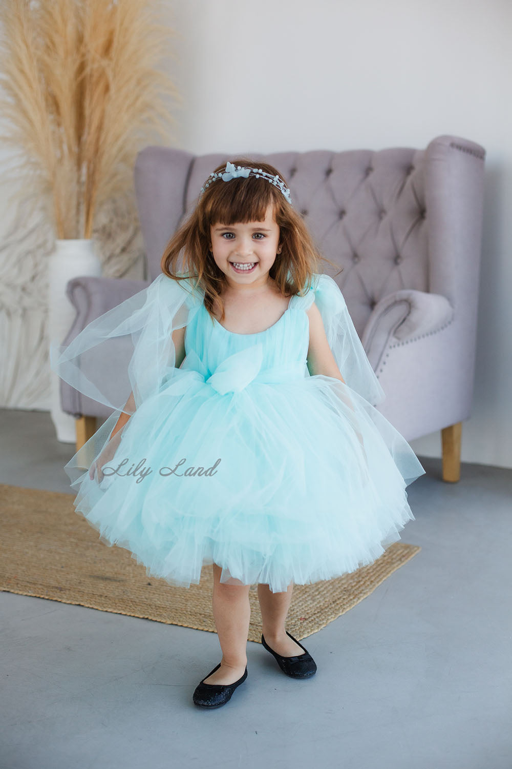 Frida Tulle Baby Girl Dress in Lavender