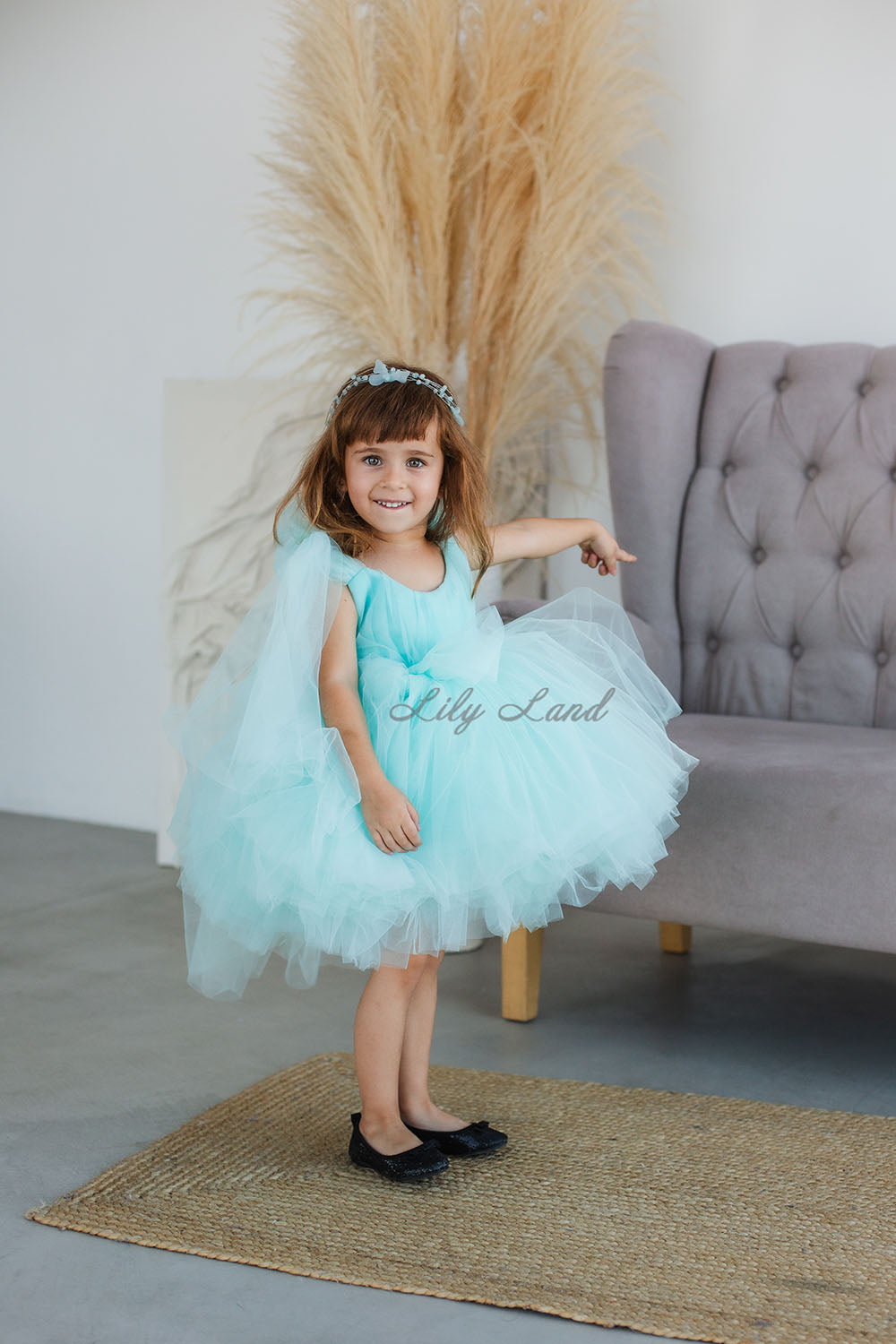 Frida Tulle Baby Girl Dress in Mint