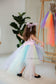 MyLittlePony Unicorn Girl Dress with Pastel Multicolored Skirt and Pink Satin Top