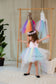 MyLittlePony Unicorn Girl Dress with Pastel Multicolored Skirt and Pink Satin Top