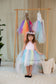 MyLittlePony Unicorn Girl Dress with Pastel Multicolored Skirt and Pink Satin Top