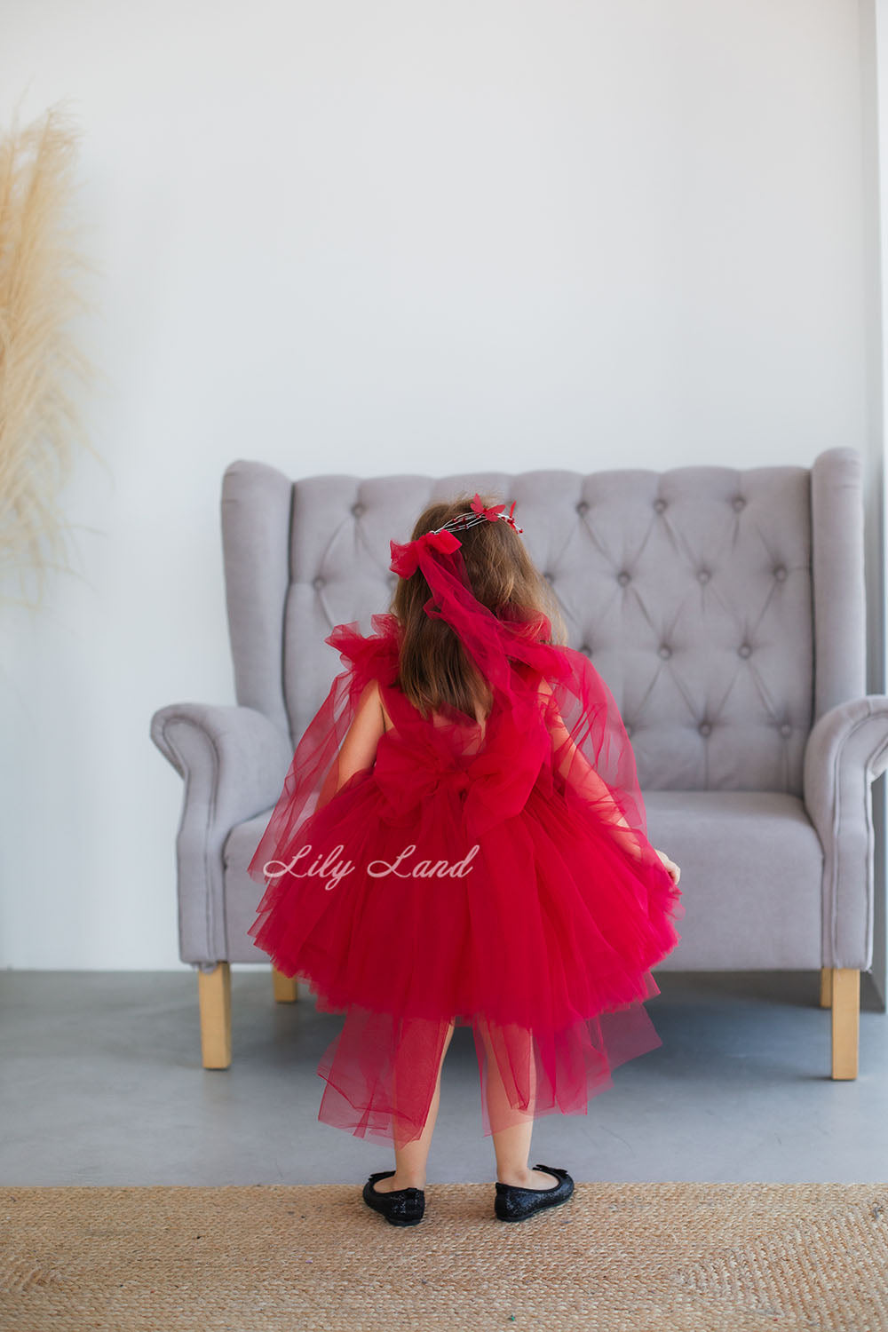 Frida Tulle Baby Girl Dress in Red