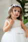 Amelie Girl Sleeveless Dress In Ivory with Lace